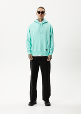 AFENDS Mens All Day - Relaxed Hoodie - Mint - Afends mens all day   relaxed hoodie   mint 