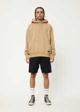 AFENDS Mens All Day - Relaxed Hoodie - Tan - Afends mens all day   relaxed hoodie   tan 
