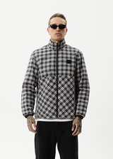 AFENDS Mens Asta - Check Reversible Jacket - Black - Afends mens asta   check reversible jacket   black 