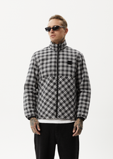 AFENDS Mens Asta - Check Reversible Jacket - Black - Afends mens asta   check reversible jacket   black 