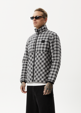 AFENDS Mens Asta - Check Reversible Jacket - Black - Afends mens asta   check reversible jacket   black 