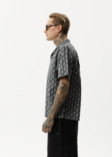 AFENDS Mens Worldstar - Cuban Short Sleeve Shirt - Black - Afends mens worldstar   cuban short sleeve shirt   black 