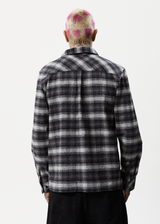 AFENDS Mens Nobody - Flannel Long Sleeve Shirt - Black - Afends mens nobody   flannel long sleeve shirt   black 