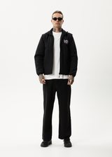 AFENDS Mens Question Everything - Puffer Jacket - Black - Afends mens question everything   puffer jacket   black 