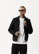 AFENDS Mens Question Everything - Puffer Jacket - Black - Afends mens question everything   puffer jacket   black 