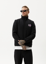 AFENDS Mens Question Everything - Puffer Jacket - Black - Afends mens question everything   puffer jacket   black 