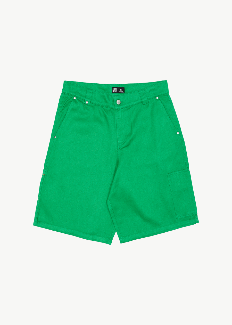 AFENDS Mens Sleepy Hollow - Twill Workwear Short - Forest