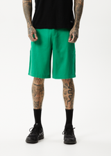 AFENDS Mens Sleepy Hollow - Twill Workwear Short - Forest - Afends mens sleepy hollow   twill workwear short   forest