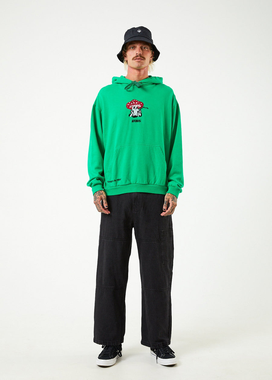 AFENDS Mens Caught In The Wild - Graphic Hoodie - Forest 