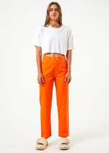 AFENDS Womens Shelby - Wide Leg Pant - Orange - Afends womens shelby   wide leg pant   orange w220401 org 28