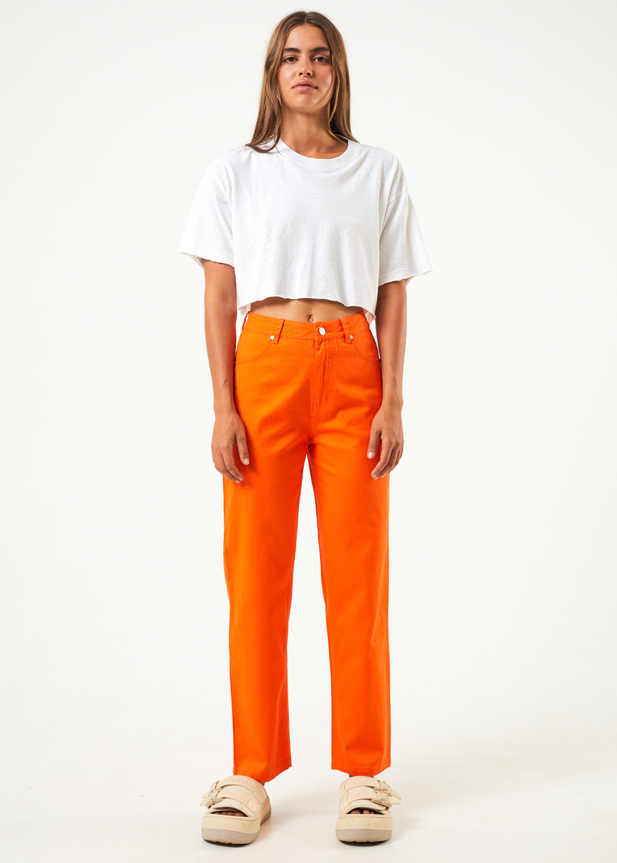 AFENDS Womens Shelby - Wide Leg Pant - Orange W220401-ORG-28