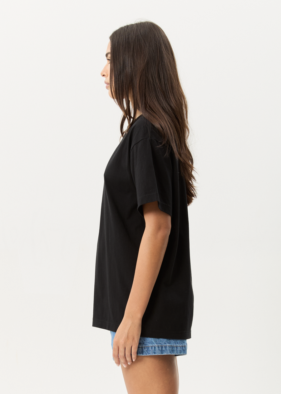 AFENDS Mens Genesis - Heavyweight Boxy Tee - Black