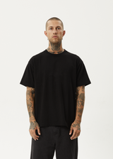 AFENDS Mens Genesis - Heavyweight Boxy Tee - Black - Afends mens genesis   heavyweight boxy tee   black