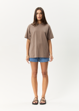 AFENDS Mens Genesis - Heavyweight Boxy Tee - Fossil - Afends mens genesis   heavyweight boxy tee   fossil