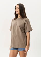 AFENDS Mens Genesis - Heavyweight Boxy Tee - Fossil - Afends mens genesis   heavyweight boxy tee   fossil