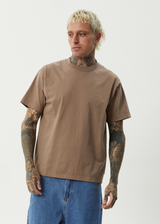 AFENDS Mens Genesis - Heavyweight Boxy Tee - Fossil - Afends mens genesis   heavyweight boxy tee   fossil