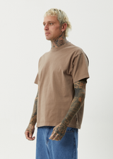 AFENDS Mens Genesis - Heavyweight Boxy Tee - Fossil - Afends mens genesis   heavyweight boxy tee   fossil