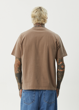 AFENDS Mens Genesis - Heavyweight Boxy Tee - Fossil - Afends mens genesis   heavyweight boxy tee   fossil