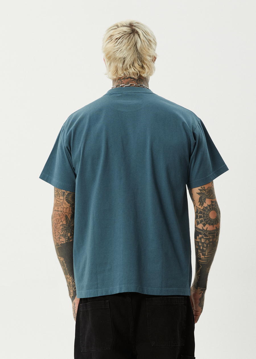 AFENDS Mens Genesis - Heavyweight Boxy Tee - Fuel