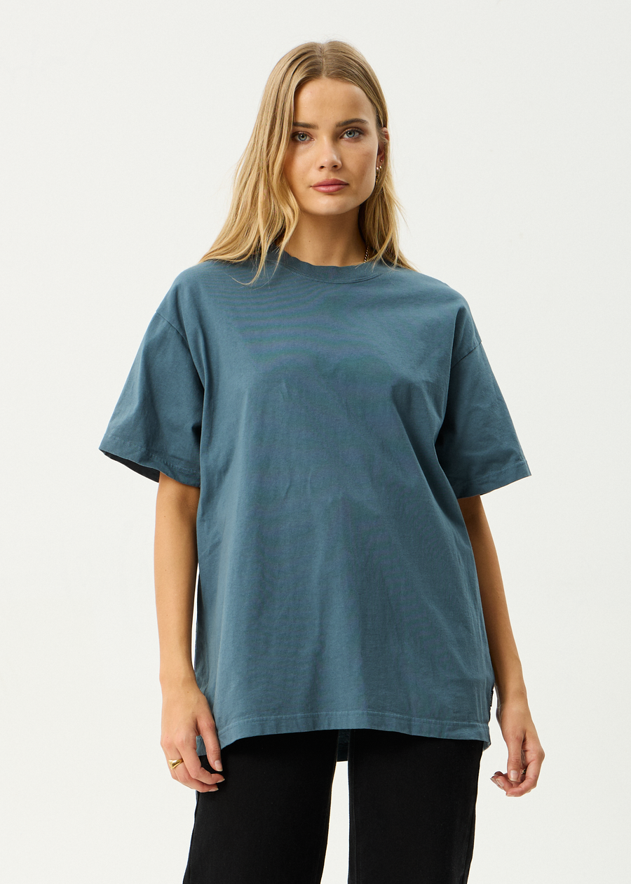 AFENDS Mens Genesis - Heavyweight Boxy Tee - Fuel