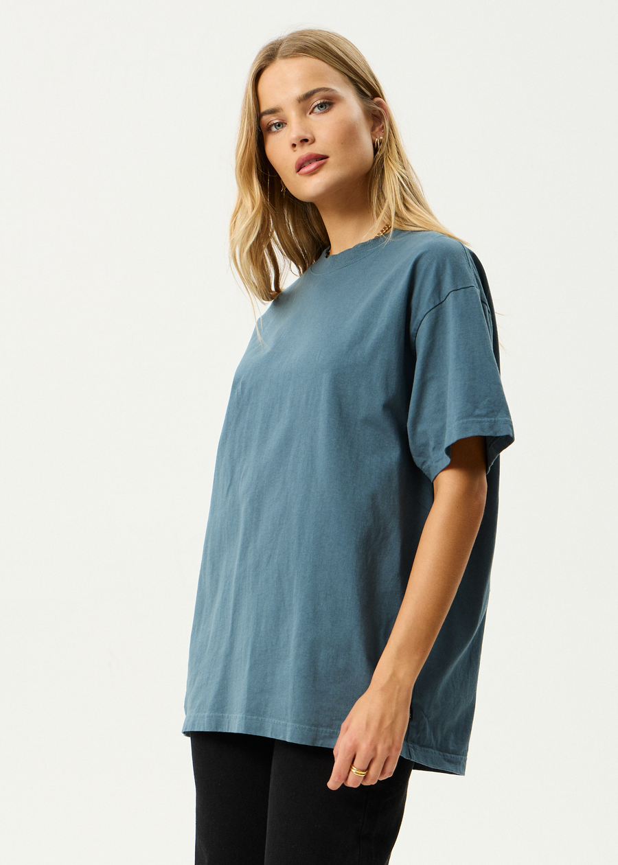 AFENDS Mens Genesis - Heavyweight Boxy Tee - Fuel