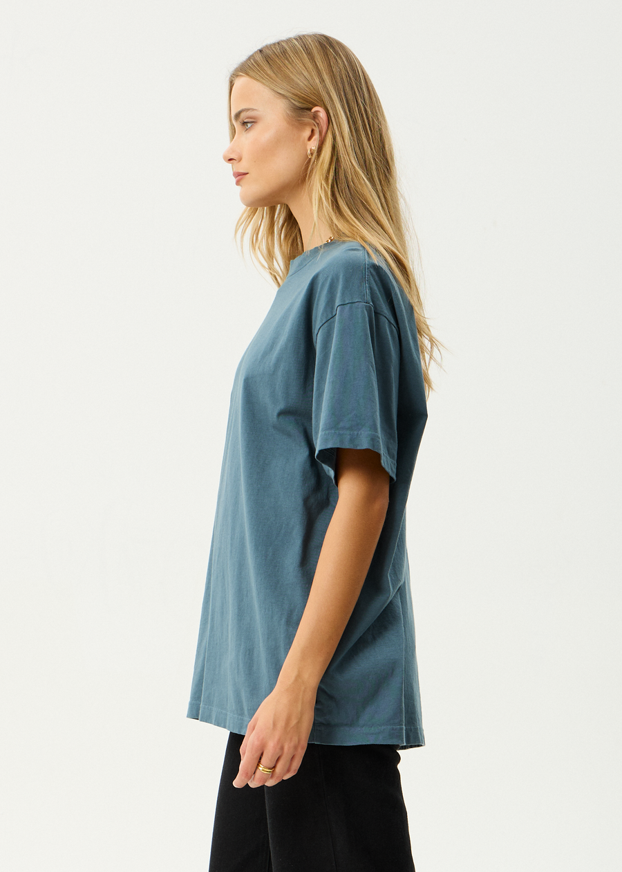 AFENDS Mens Genesis - Heavyweight Boxy Tee - Fuel