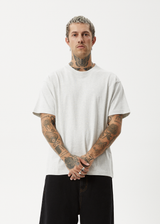 AFENDS Mens Genesis - Heavyweight Boxy Tee - Grey Marle - Afends mens genesis   heavyweight boxy tee   grey marle