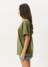 AFENDS Mens Genesis - Heavyweight Boxy Tee - Military - Afends mens genesis   heavyweight boxy tee   military