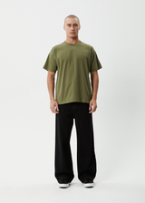 AFENDS Mens Genesis - Heavyweight Boxy Tee - Military - Afends mens genesis   heavyweight boxy tee   military