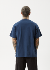 AFENDS Mens Genesis - Heavyweight Boxy Tee - Navy - Afends mens genesis   heavyweight boxy tee   navy