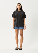 AFENDS Mens Genesis - Heavyweight Boxy Tee - Stone Black - Afends mens genesis   heavyweight boxy tee   stone black