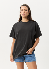 AFENDS Mens Genesis - Heavyweight Boxy Tee - Stone Black - Afends mens genesis   heavyweight boxy tee   stone black