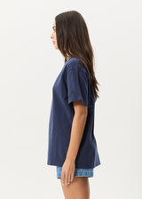 AFENDS Mens Genesis - Heavyweight Boxy Tee - Washed Deep Sea - Afends mens genesis   heavyweight boxy tee   washed deep sea