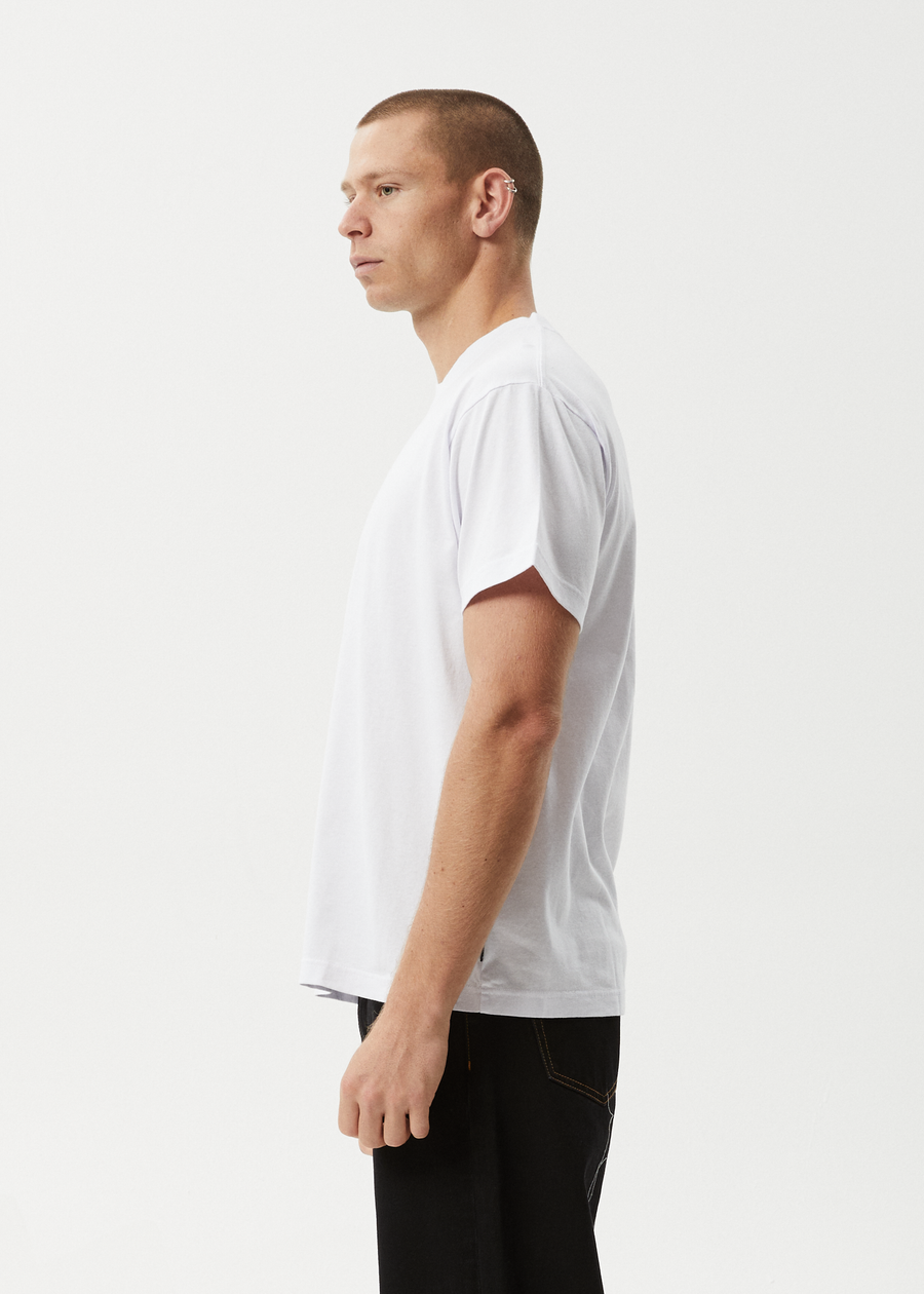 AFENDS Mens Genesis - Heavyweight Boxy Tee - White