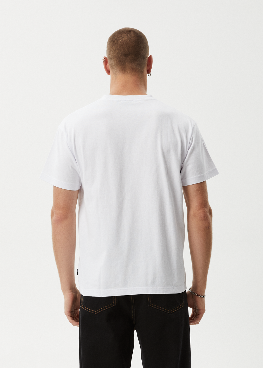 AFENDS Mens Genesis - Heavyweight Boxy Tee - White