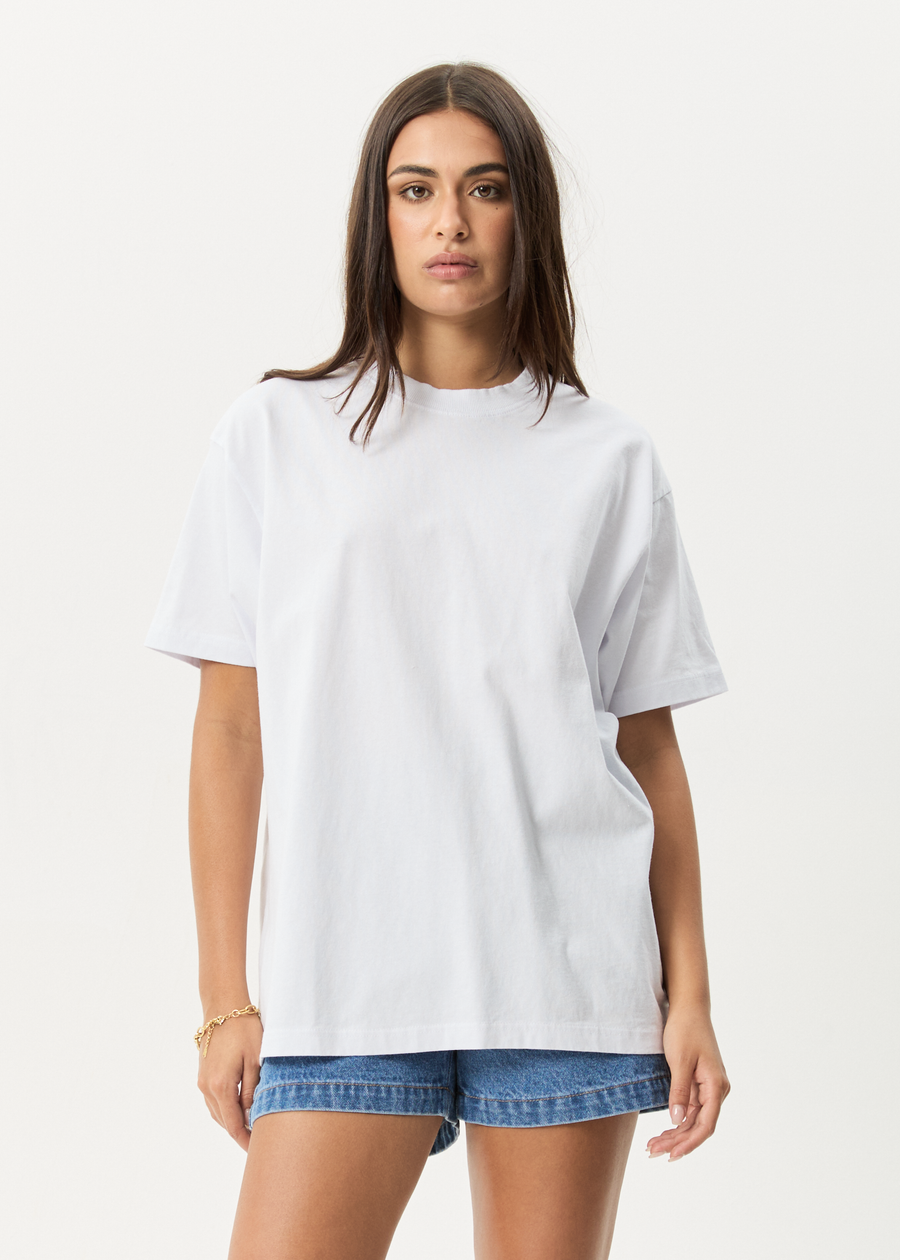 AFENDS Mens Genesis - Heavyweight Boxy Tee - White