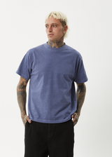 AFENDS Mens Genesis - Heavyweight Boxy Tee - Washed Marlin - Afends mens genesis   heavyweight boxy tee   washed marlin