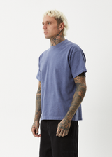AFENDS Mens Genesis - Heavyweight Boxy Tee - Washed Marlin - Afends mens genesis   heavyweight boxy tee   washed marlin