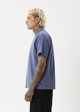 AFENDS Mens Genesis - Heavyweight Boxy Tee - Washed Marlin - Afends mens genesis   heavyweight boxy tee   washed marlin