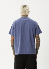 AFENDS Mens Genesis - Heavyweight Boxy Tee - Washed Marlin - Afends mens genesis   heavyweight boxy tee   washed marlin