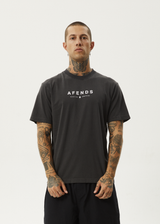 AFENDS Mens Thrown Out - Retro Tee - Black / White - Afends mens thrown out   retro tee   black / white