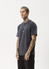 AFENDS Mens Vinyl - Retro Tee - Charcoal - Afends mens vinyl   retro tee   charcoal