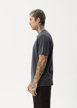 AFENDS Mens Vinyl - Retro Tee - Charcoal - Afends mens vinyl   retro tee   charcoal