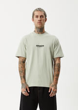 AFENDS Mens Vinyl - Retro Tee - Eucalyptus - Afends mens vinyl   retro tee   eucalyptus
