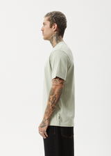 AFENDS Mens Vinyl - Retro Tee - Eucalyptus - Afends mens vinyl   retro tee   eucalyptus