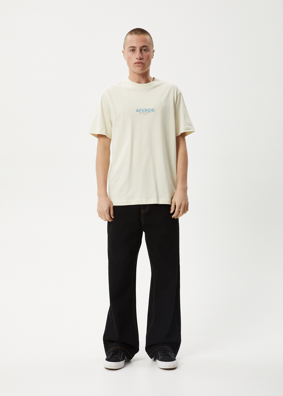 AFENDS Mens Vinyl - Retro Tee - Limestone