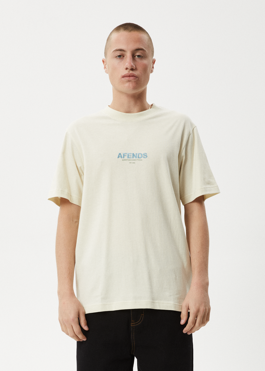 AFENDS Mens Vinyl - Retro Tee - Limestone