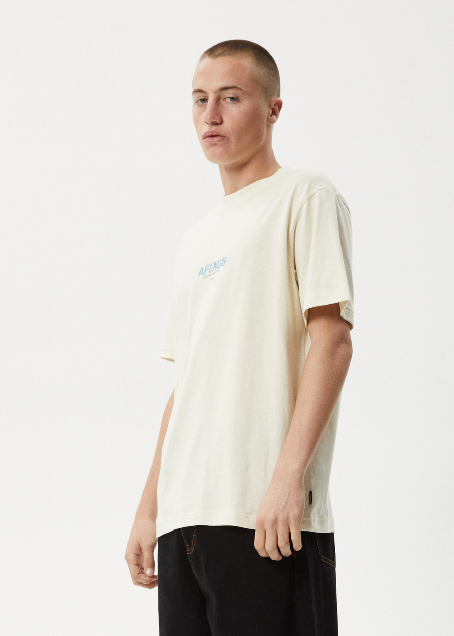 AFENDS Mens Vinyl - Retro Tee - Limestone