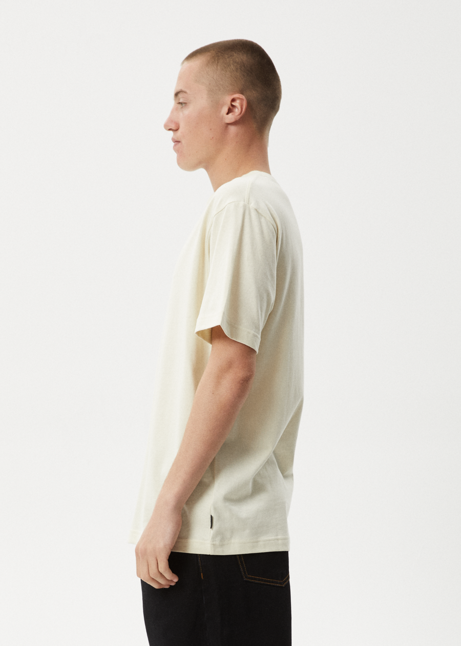 AFENDS Mens Vinyl - Retro Tee - Limestone