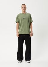 AFENDS Mens Vinyl - Retro Tee - Oil Green - Afends mens vinyl   retro tee   oil green